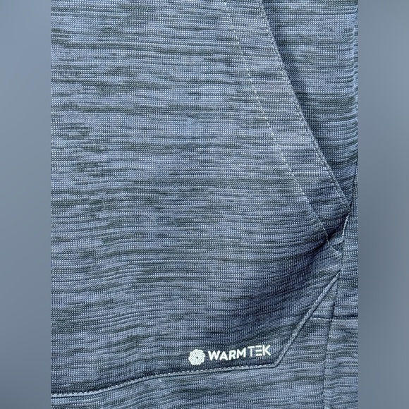 Men’s TekGear WarmTek Performance Black Heather Hooded Sweatshirt- Sz Large - Picture 5 of 6